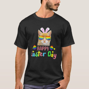 T-shirt Joyeuse fête de Pâques 2022 Chat oeufs LGBT