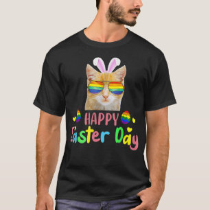 T-shirt Joyeuse fête de Pâques 2022 Chat oeufs LGBT 