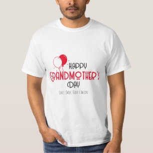 T-shirt Joyeuse fête des grand-mères avec des ballons roug