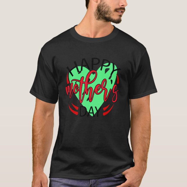 T-shirt Joyeuse Fête des Mères Amour Coeur mignon Maman Am (Devant)