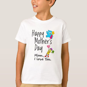 T-shirt Joyeuse fête des Mères. Maman je t'aime.