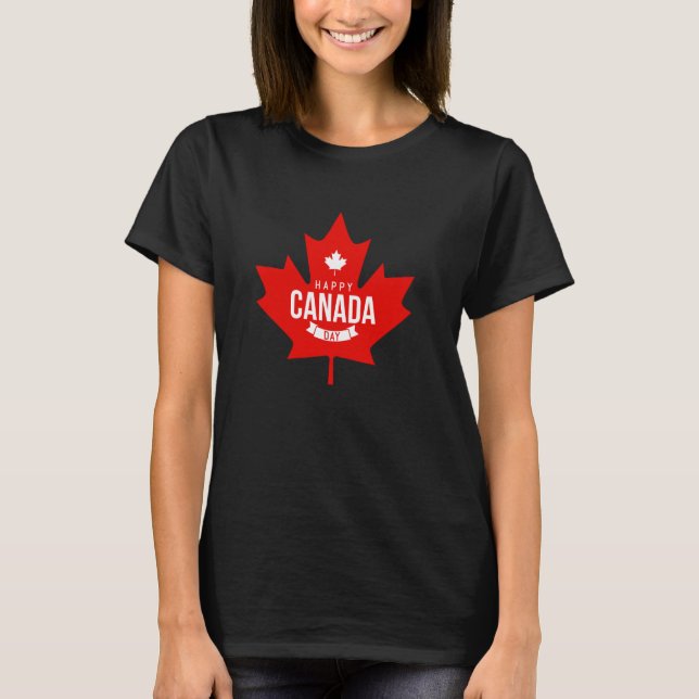 T-shirt Joyeuse fête du Canada - Feuille d'érable Canadian (Devant)