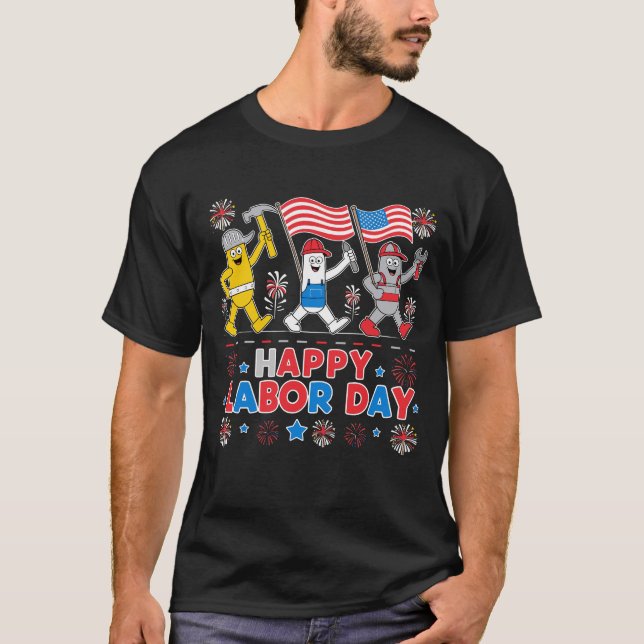 T-shirt Joyeuse Fête du Travail Édition Patriotique pour H (Devant)