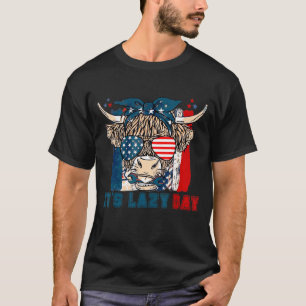 T-shirt Joyeuse fête du Travail Vache des Highlands Drapea