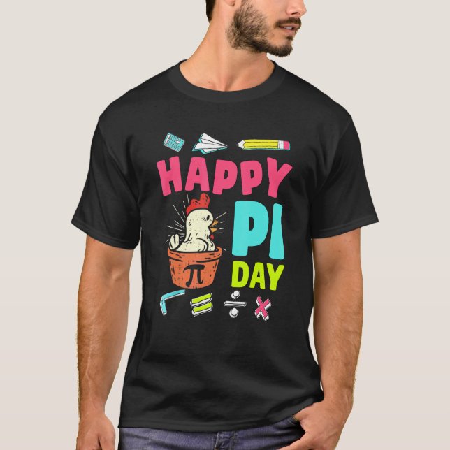 T-shirt Joyeuse Fête Pi Poulet Pot Pi Prof de Maths Enfant (Devant)