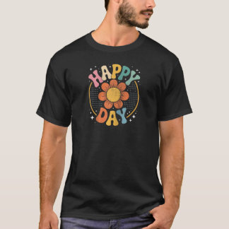 T-shirt Joyeuse Fête Vintage Vibes Rétro Tournesol Hippie