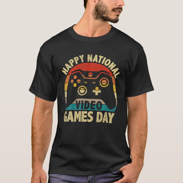T-shirt Joyeuse Journée Nationale Des Jeux Vidéos 8 Juille (Devant)
