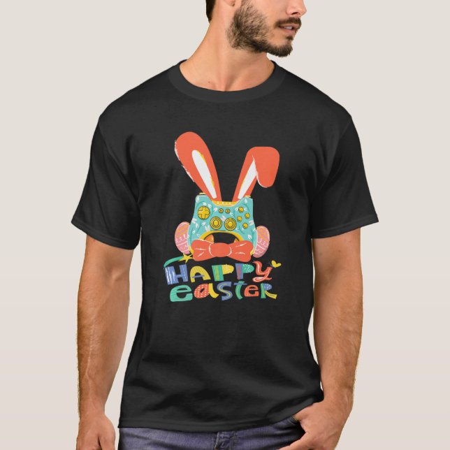 T-shirt Joyeuse Pâques Joystick Bunny Cravate amusant Jeu  (Devant)