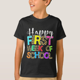 T-shirt Joyeuse Première Semaine D'école Léopard Mignon Re