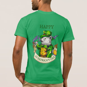 T-shirt Joyeuse Saint-Patrick Bière Chat Irlandais Drôle