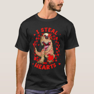 T-shirt Joyeuse Saint-Valentin Je vole des cœurs Trex Dino