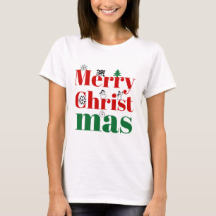 T-shirt Joyeuse typographie de Noël et éléments vintages