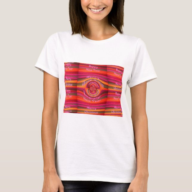 T-shirt Joyeuses couleurs Joyeux Noël Bonne année design (Devant)