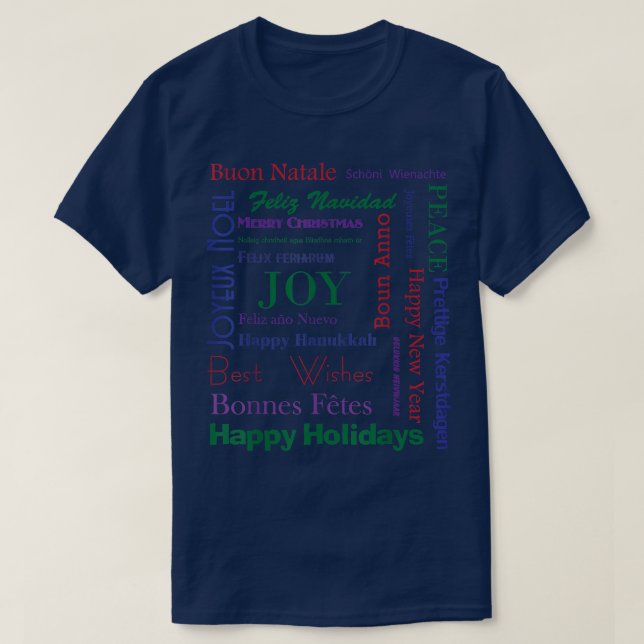 T-shirt Joyeuses fêtes à travers le monde (Design devant)