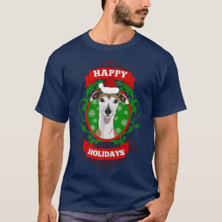 T-shirt Joyeuses fêtes Amoureux des chiens de Noël Santa H
