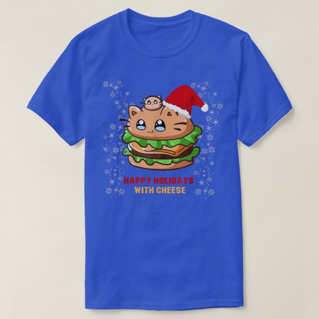 T-shirt Joyeuses fêtes au fromage de Noël Cheeseburger (Design devant)