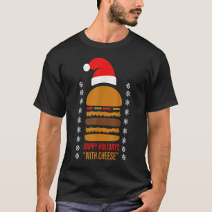 T-shirt Joyeuses fêtes avec Fromage Xmas Cheeseburger Ham