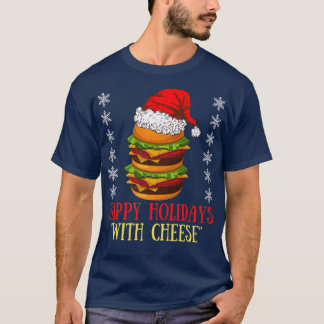 T-shirt Joyeuses fêtes avec Fromage Xmas Cheeseburger Hamb