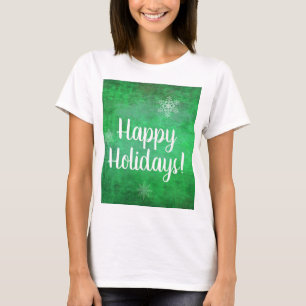 T-shirt Joyeuses fêtes de neige sur vert