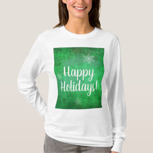 T-shirt Joyeuses fêtes de neige sur vert