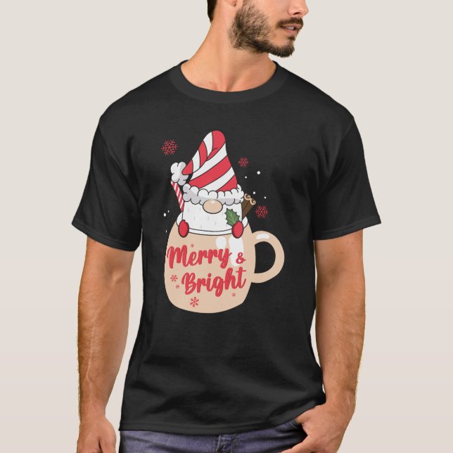 T-shirt Joyeuses fêtes - Mug Rose Chaud cacao Joyer et bri (Devant)