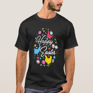 T-shirt Joyeuses Pâques Collection de formes d'œufs de Pâq
