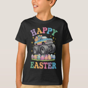 T-shirt Joyeuses Pâques drôle de camion monstre écrase les