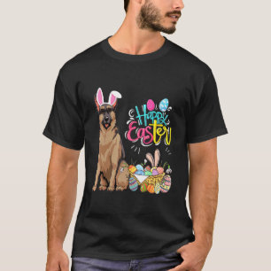 T-shirt Joyeuses Pâques Lapin Chien Berger Allemand Garçon