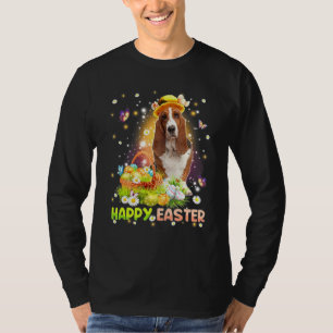 T-shirt Joyeuses Pâques Lapin Mignon Chien Basset Hound Oe
