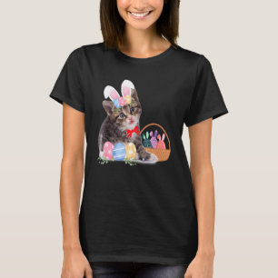 T-shirt Joyeuses Pâques Mignon Lapin Chat Œufs Panier Homm