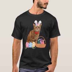 T-shirt Joyeuses Pâques Mignon Lapin Chat Œufs Panier Homm