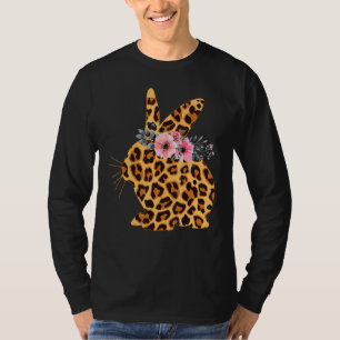 T-shirt Joyeuses Pâques mignonnes Leopard Bunny Rabbit fem