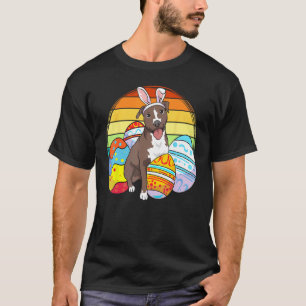 T-shirt Joyeuses Pâques Pitbull Terrier Œuf de Pâques Amou