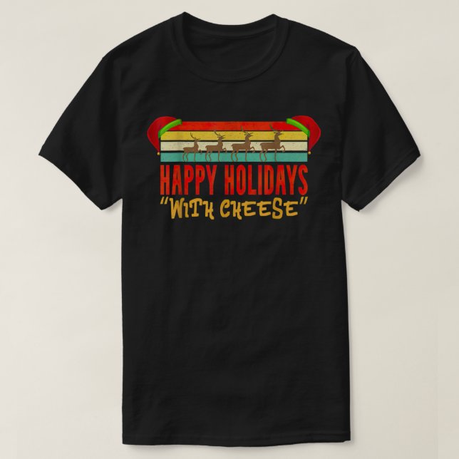 T-shirt Joyeuses Vacances Avec Cheese Christmas Cheeseburg (Design devant)