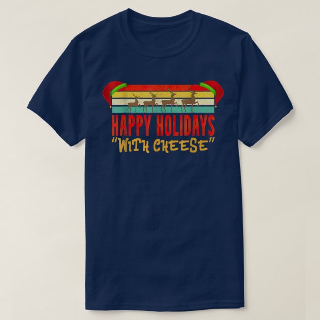 T-shirt Joyeuses Vacances Avec Cheese Christmas Cheeseburg (Design devant)