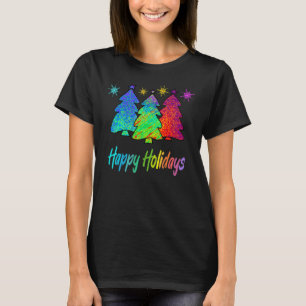 T-shirt Joyeuses Vacances Colorée Vitrage de Noël Tr