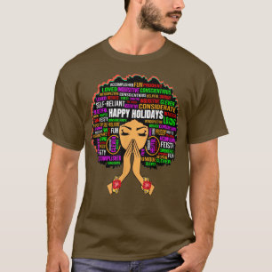 T-shirt Joyeuses vacances prier Melanin Reine Black Sista 