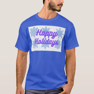 T-shirt Joyeuses vacances Purple Tet et Snowflakes Design