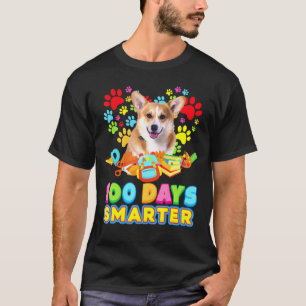 T-shirt Joyeux 100 Jours Chien Corgi Smarter Pour Enfants 