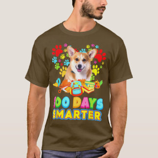 T-shirt Joyeux 100 Jours Chien Corgi Smarter Pour Enfants 