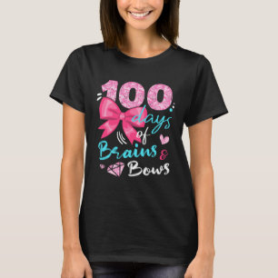 T-shirt Joyeux 100 Jours De Cerveaux Et De Bows Joyeux 100