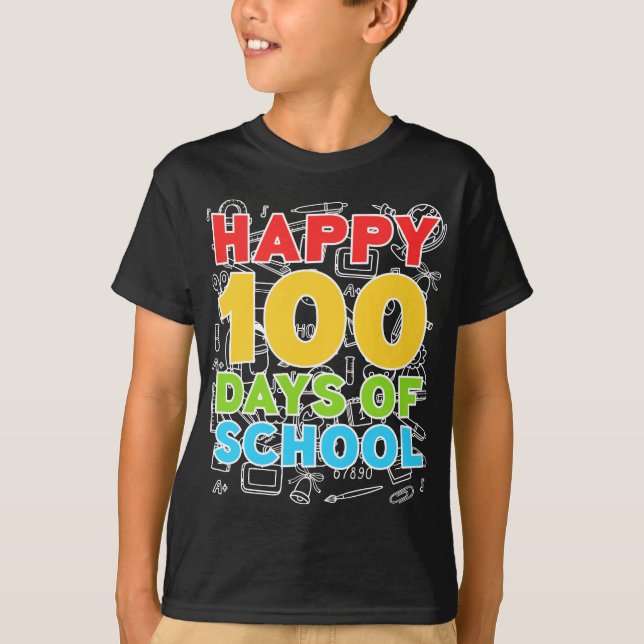 T-shirt Joyeux 100 jours de l'école 100e jour de l'école (Devant)