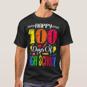 T-shirt Joyeux 100 Jours D'Éclairage Au Crayon Pomme Au Ly