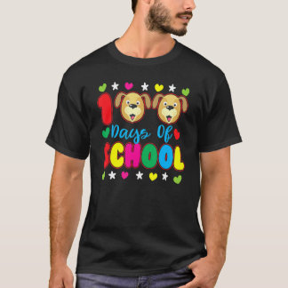 T-shirt Joyeux 100 Jours D'école Chien Mignon Enseignant É
