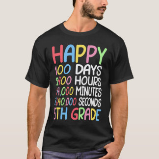 T-shirt Joyeux 100 Jours D'École Élève De 5e Année Mathéma