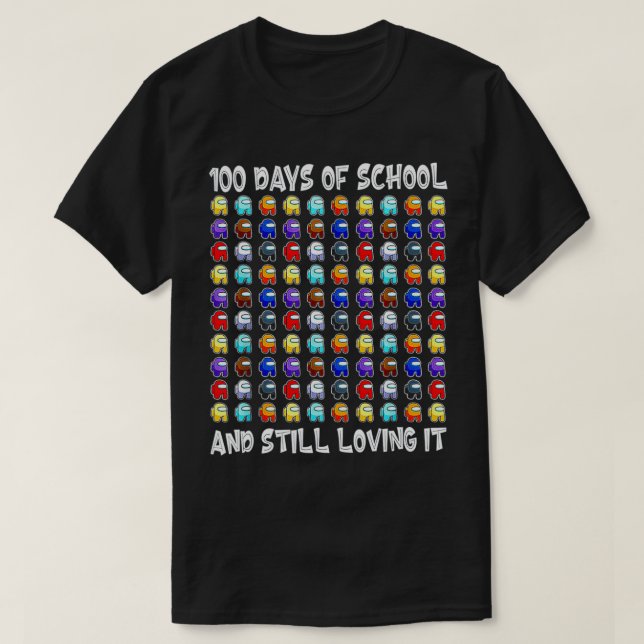 T-shirt Joyeux 100 Jours D'École Et Toujours Aimer Le Jeu (Design devant)