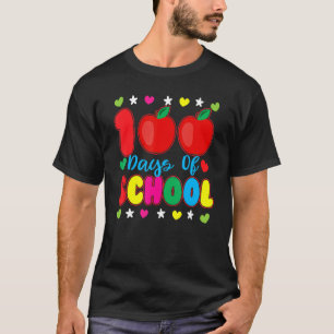 T-shirt Joyeux 100 Jours D'École Mignonne Apple Enseignant