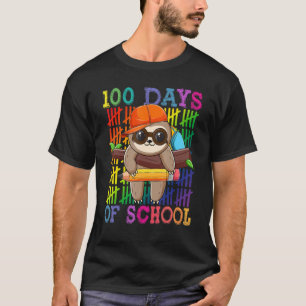 T-shirt Joyeux 100 Jours D'École Mignonne Sloth Heureux 10
