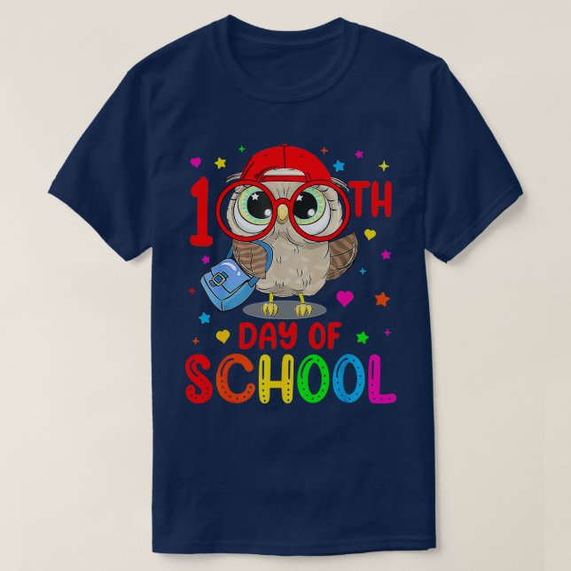 T-shirt Joyeux 100 Jours D'Enseignants De Chouette À L'Éco (Design devant)