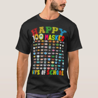 T-shirt Joyeux 100 Masqué Jour de l'école 100 Masques amus